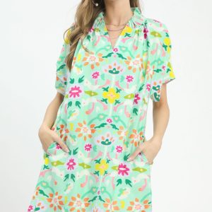 Umgee-Abstract-Floral-Shift-Dress