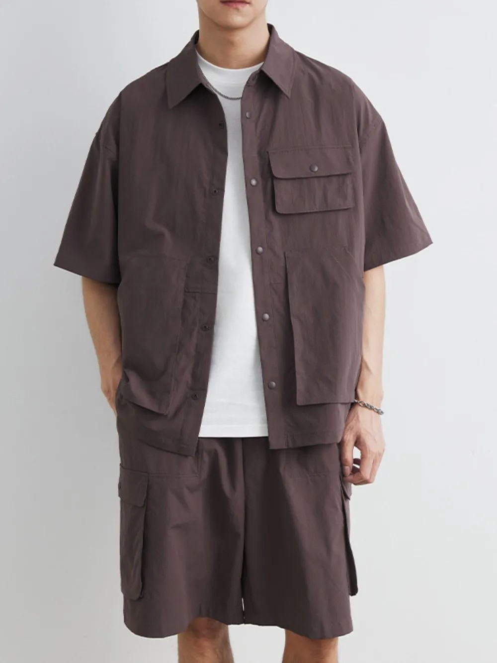 Mens-Plus-Size-Button-Up-Short-Sleeve-Shirt-and-Shorts-Set