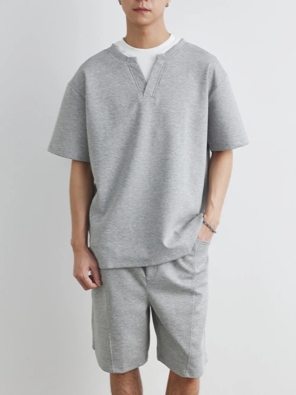 Mens-Plus-Size-Half-Sleeve-Top-and-Shorts-Set