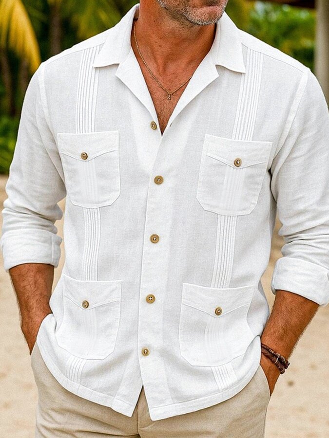 Men's Full Size Button Up Long Sleeve Shirt Plus Size