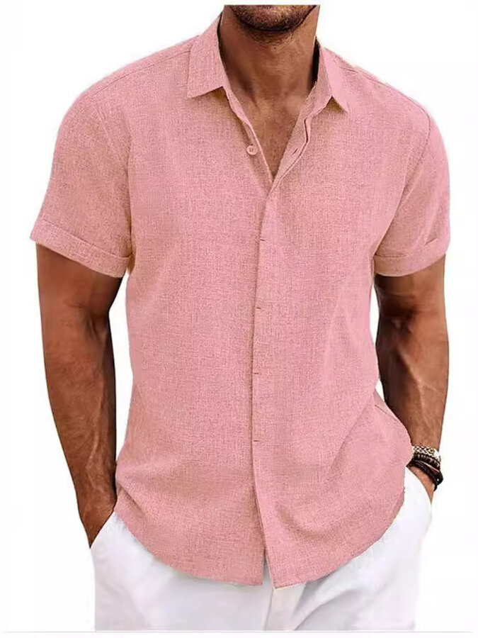 Size & Fit Product Measurements (Measurements by inches) & Size Conversion INCH Stretch No stretch Slightly stretchy Moderate stretch Stretchy Highly stretchy Product Measurements (Measurements by inches) & Size Conversion INCH Size      Bust              Hip S          35-36            36-37 M         37-38            38-39 L           39-40            40-41 XL         41-42            42-43 *This data was obtained from manually measuring the product, it may be off by 0.4 ~ 1.2 inch. Men's Full Size Casual Short Sleeve Button-Down Shirt Plus Size