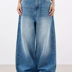 Men's Full Size Wide Leg Vintage Wash Jeans Plus Size