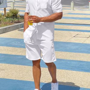 mens_plus_size_button_up_shirt_and_shorts_set