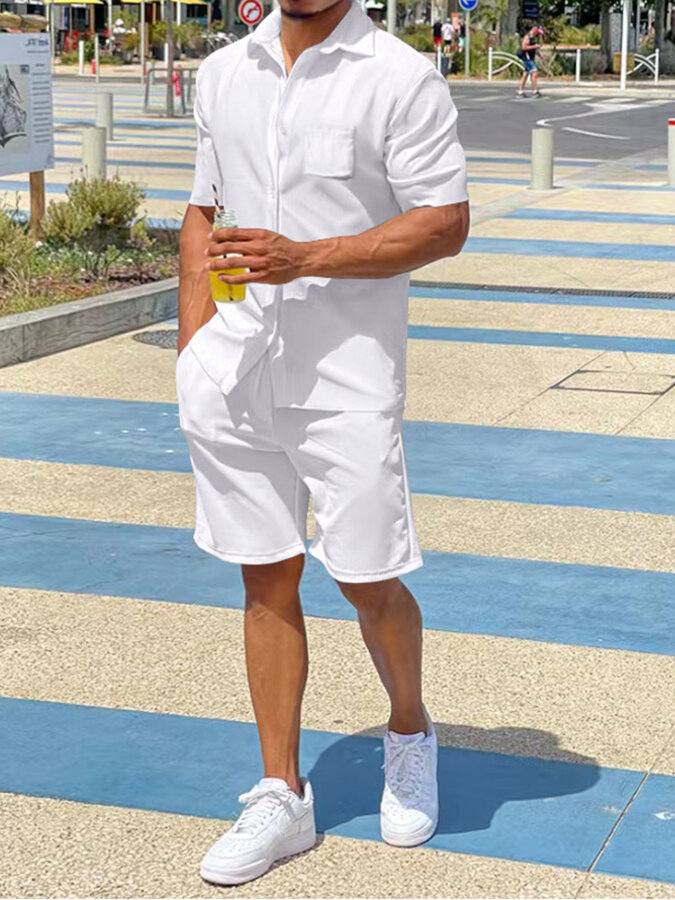 mens_plus_size_button_up_shirt_and_shorts_set